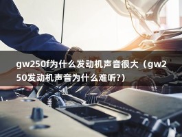 gw250f为什么发动机声音很大（gw250发动机声音为什么难听?）
