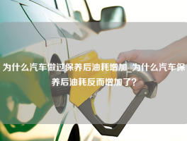 为什么汽车做过保养后油耗增加_为什么汽车保养后油耗反而增加了？